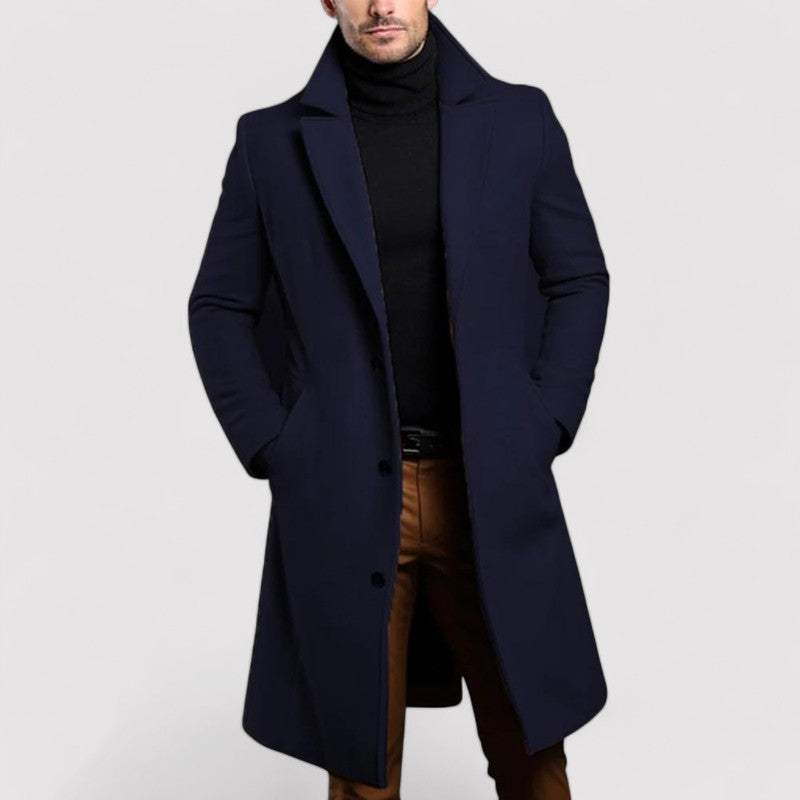 Ancien | Men's Long Merino Wool Winter Coat afbeelding 4
