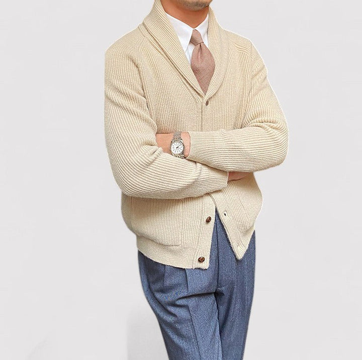 Ancien | Men's Bond Street Shawl Collar Knitted Cardigan afbeelding 2