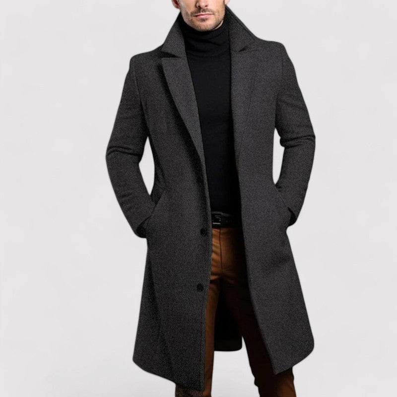 Ancien | Men's Long Merino Wool Winter Coat afbeelding 3