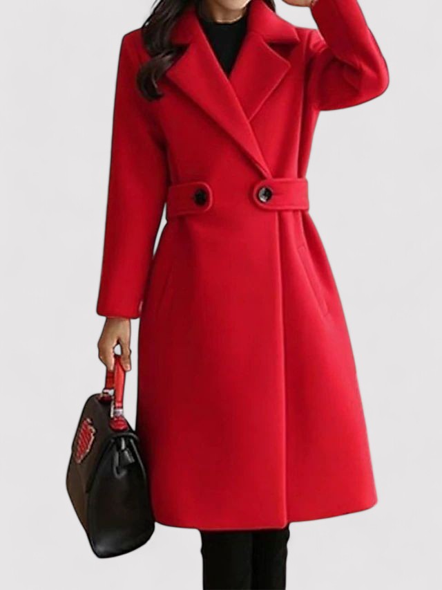 Ancien | Wool Winter Coat with Narrow Belt afbeelding 7