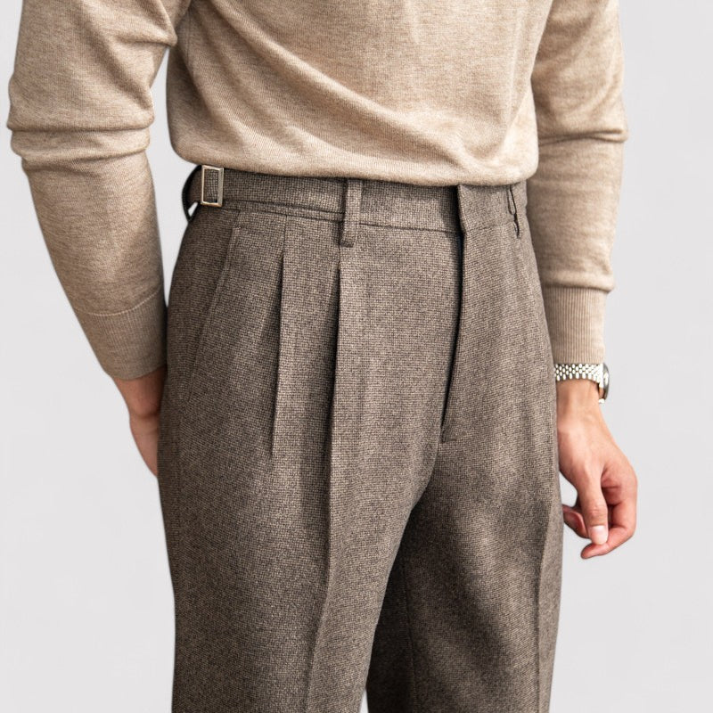 Ancien | Men's Houndstooth Edinburgh Straight Fit Trousers afbeelding 1