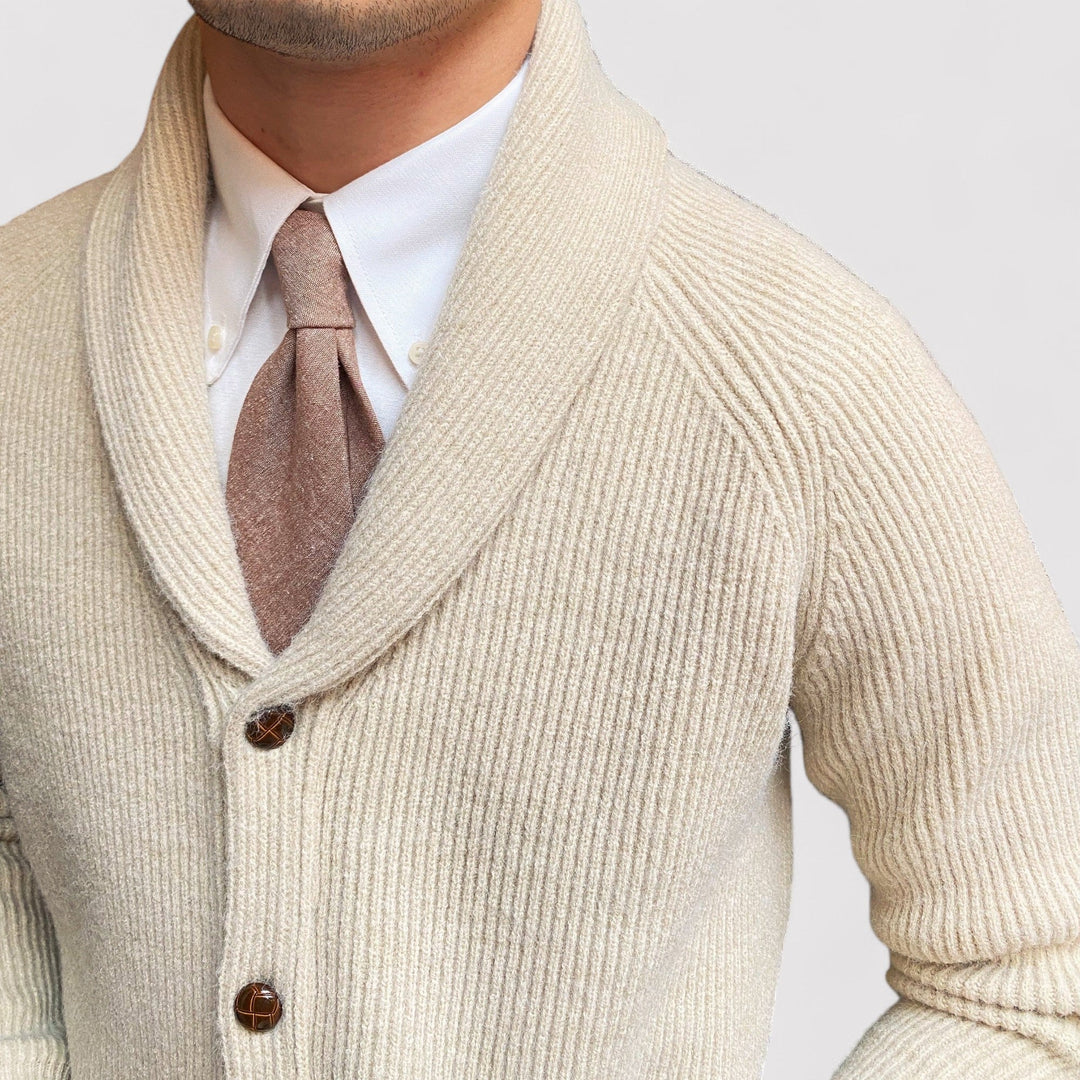 Ancien | Men's Bond Street Shawl Collar Knitted Cardigan afbeelding 4