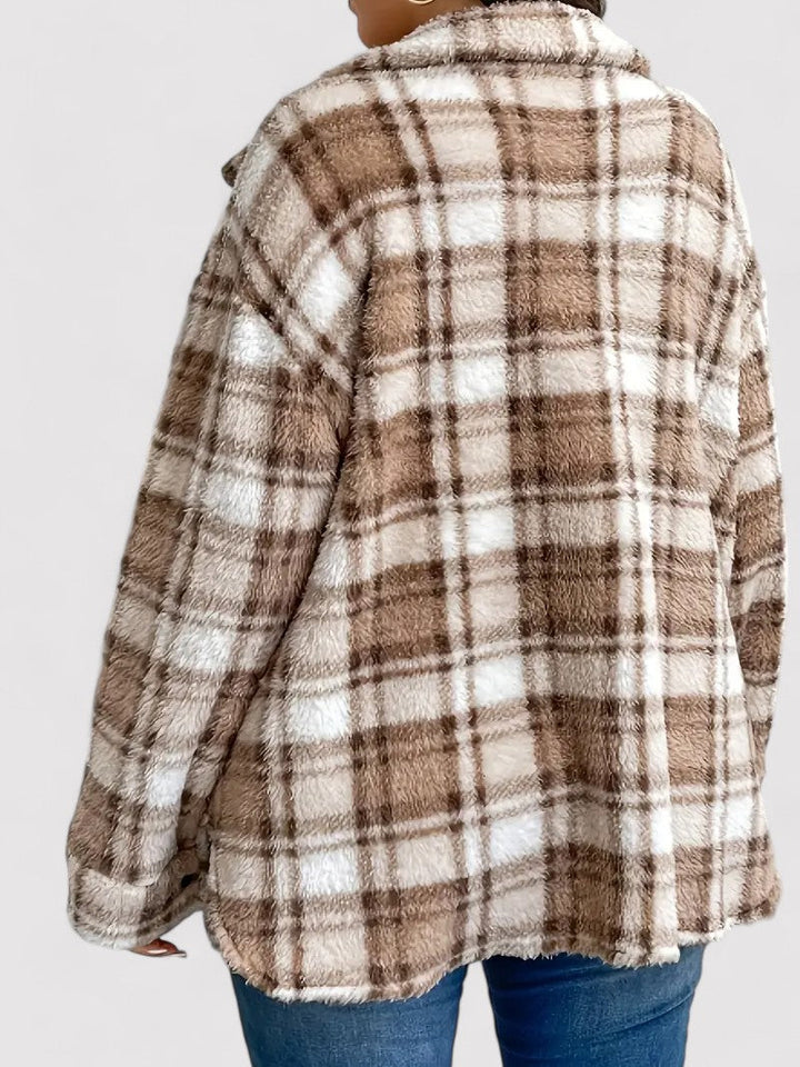 Ancien | Checkered Soft Fleece Jacket for Women afbeelding 2