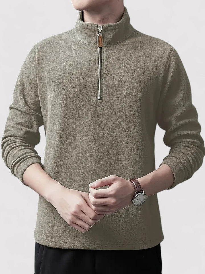 Ancien | Men's Half Zip Fleece Crew Neck Sweater afbeelding 2