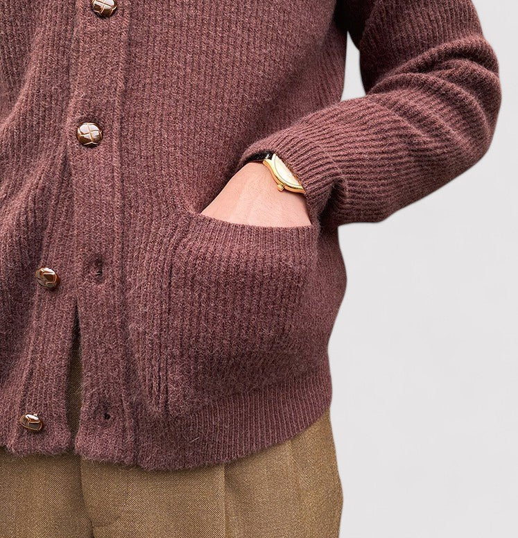 Ancien | Men's Bond Street Shawl Collar Knitted Cardigan afbeelding 7