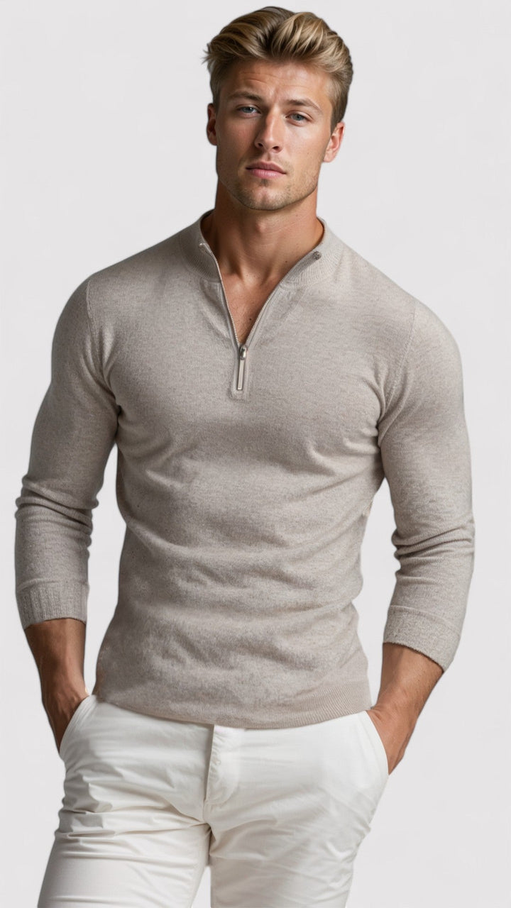 Ancien | Cashmere Men's Half Zip Sweater afbeelding 1