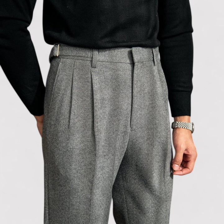 Ancien | Men's Houndstooth Edinburgh Straight Fit Trousers afbeelding 5