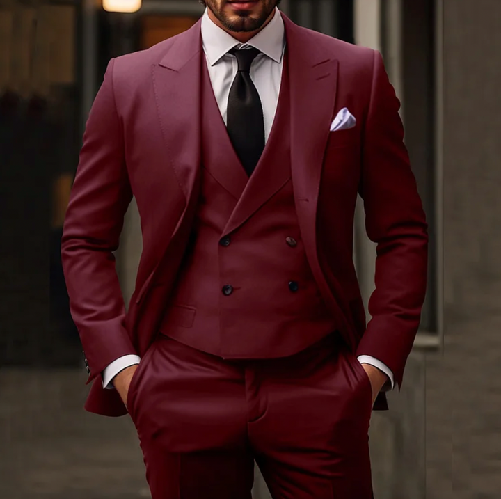 Luxurious 3-Piece Men's Suit with Jacket, Vest and Trousers afbeelding 4