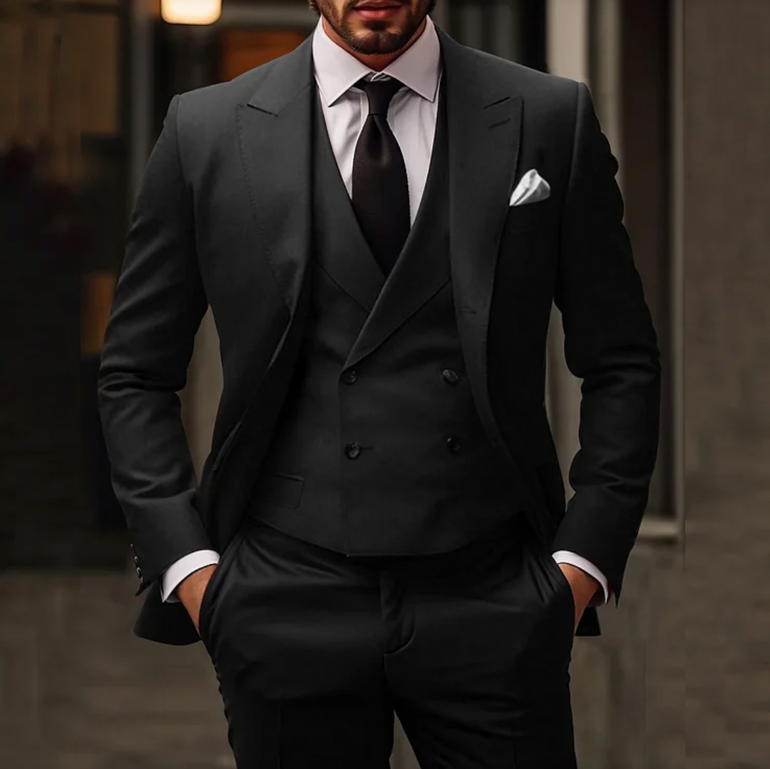 Luxurious 3-Piece Men's Suit with Jacket, Vest and Trousers afbeelding 1