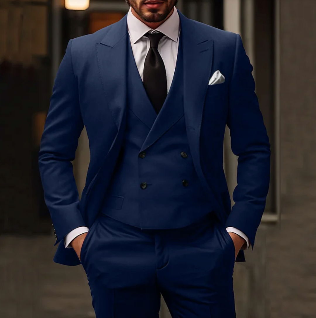 Luxurious 3-Piece Men's Suit with Jacket, Vest and Trousers afbeelding 2
