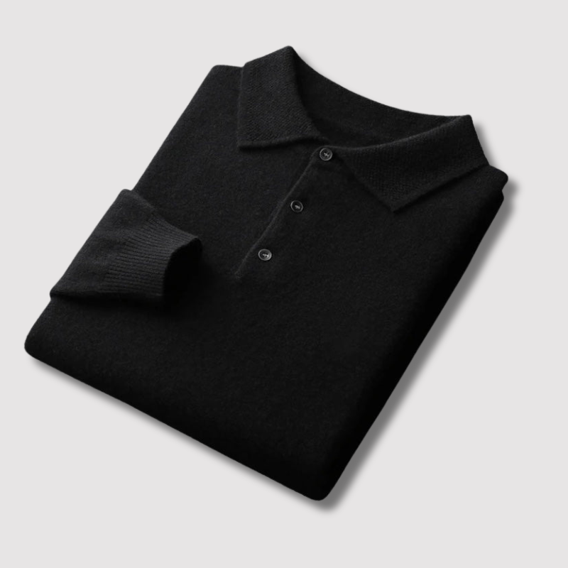 Ancien | Old Money Merino Wool Polo Collar Sweater afbeelding 7