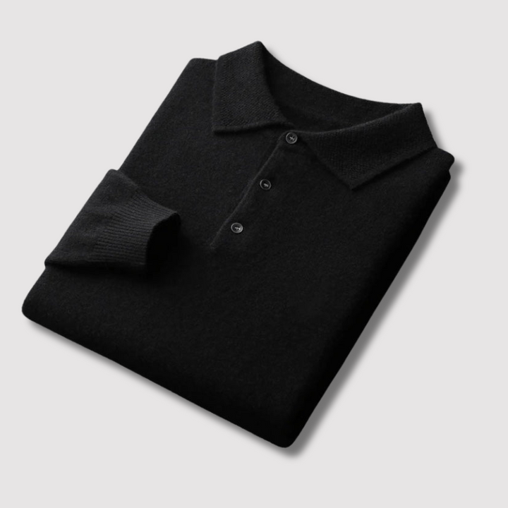 Ancien | Old Money Merino Wool Polo Collar Sweater afbeelding 7
