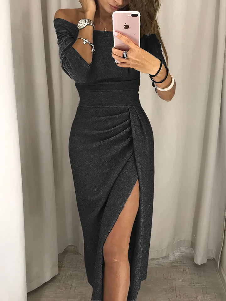 Elle | Glamorous off-shoulder glitter dress