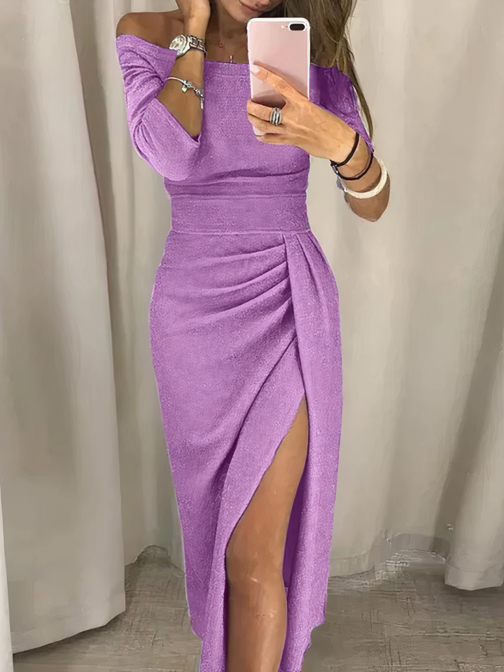 Elle | Glamorous off-shoulder glitter dress