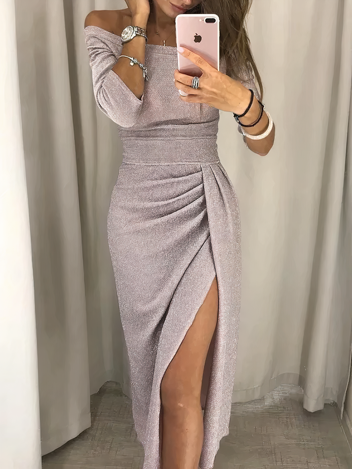 Elle | Glamorous off-shoulder glitter dress