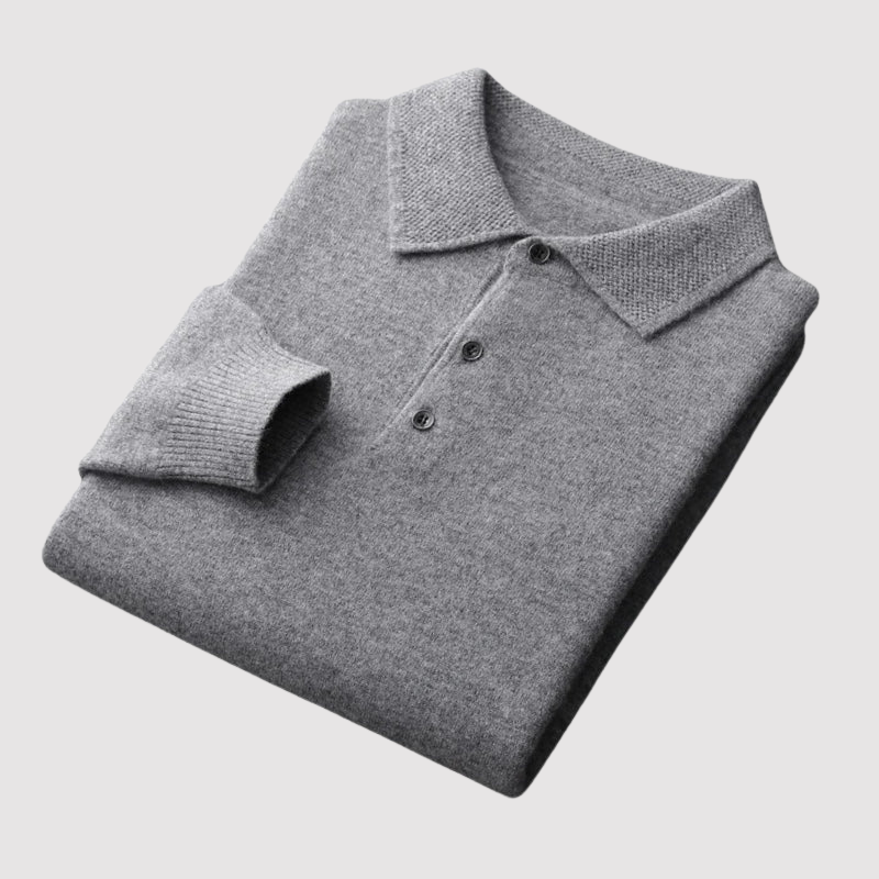 Ancien | Old Money Merino Wool Polo Collar Sweater afbeelding 6