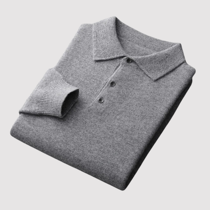 Ancien | Old Money Merino Wool Polo Collar Sweater afbeelding 6