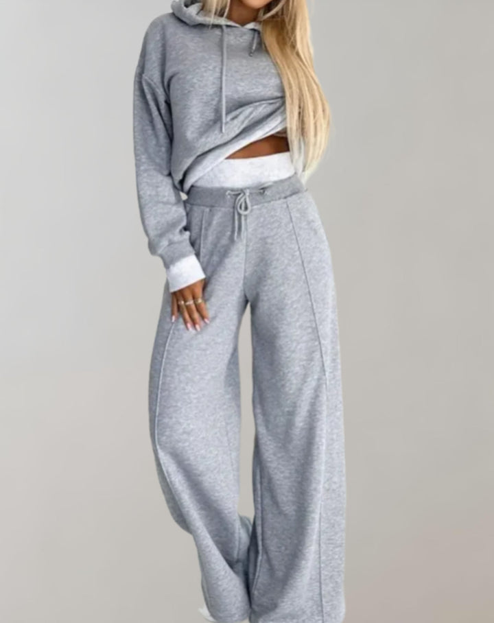 2-Piece Set of a Two-Tone Hoodie with Wide-Leg Trousers afbeelding 6