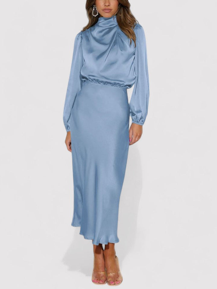 Ancien | Luxury Satin Long-Sleeved Dress afbeelding 4