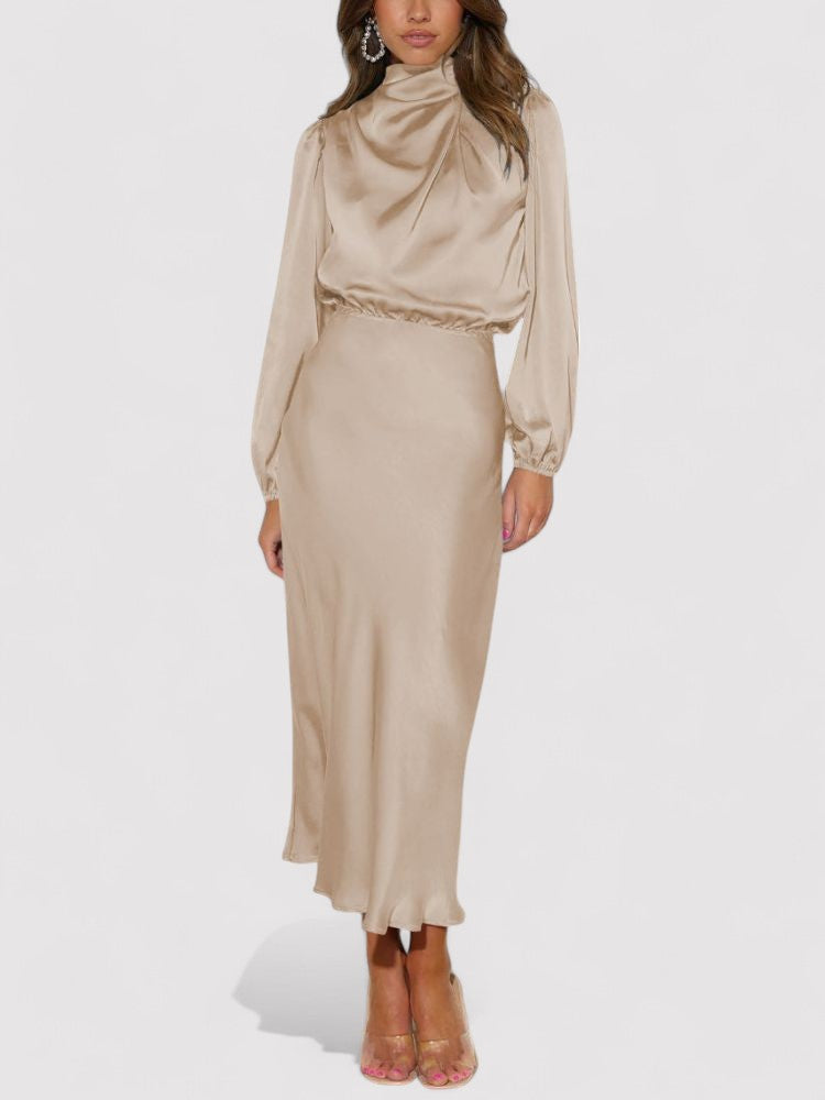 Ancien | Luxury Satin Long-Sleeved Dress afbeelding 2