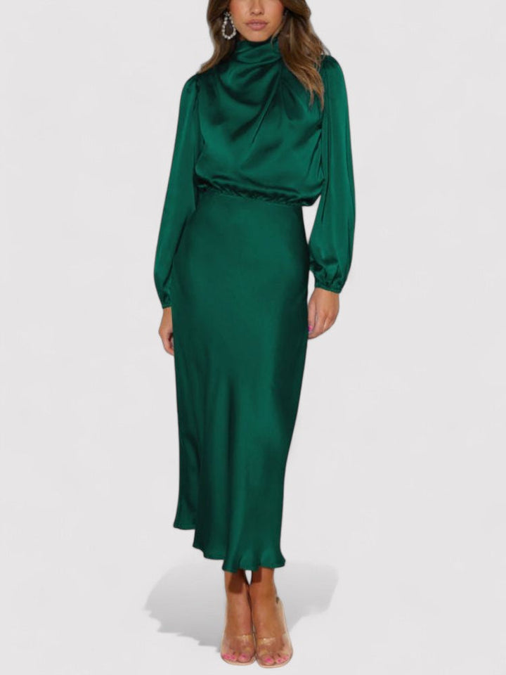 Ancien | Luxury Satin Long-Sleeved Dress afbeelding 1