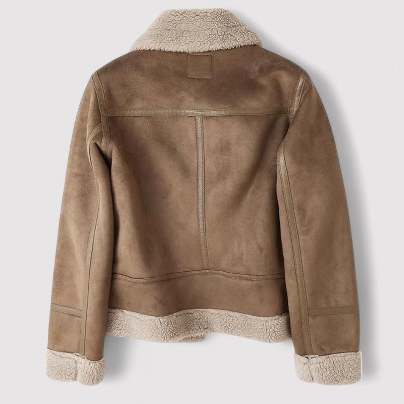 Ancien | Women's Leather Jacket with Sherpa Execution afbeelding 2