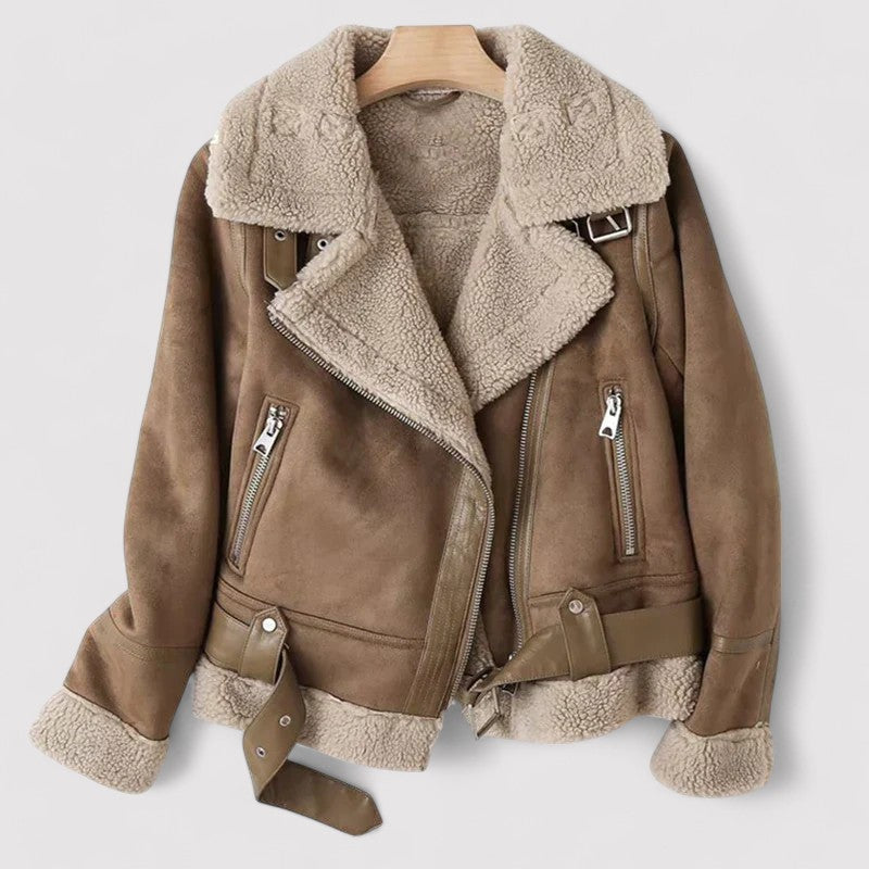 Ancien | Women's Leather Jacket with Sherpa Execution afbeelding 1