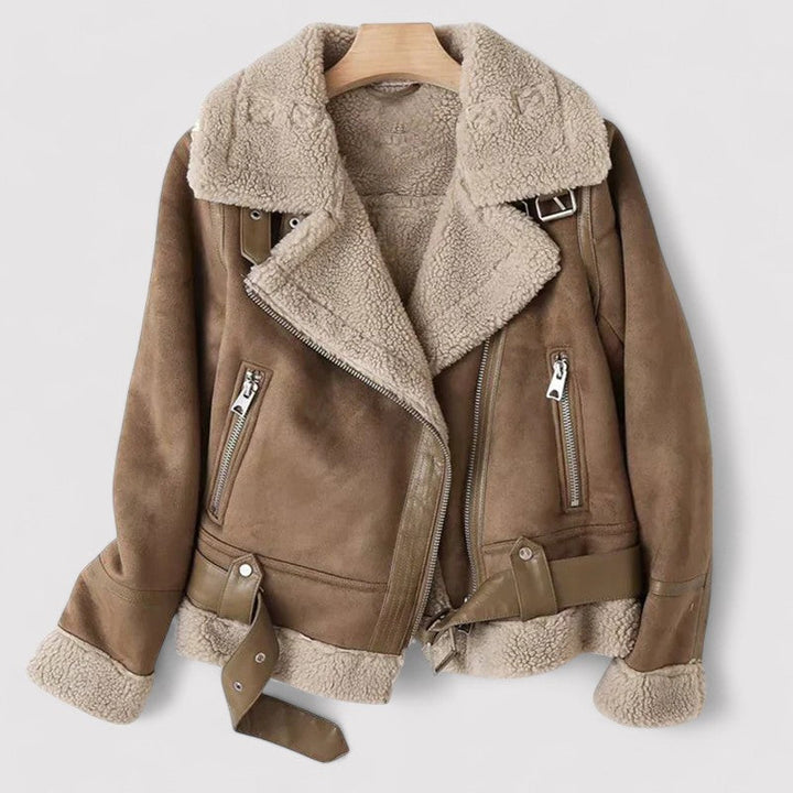 Ancien | Women's Leather Jacket with Sherpa Execution afbeelding 1