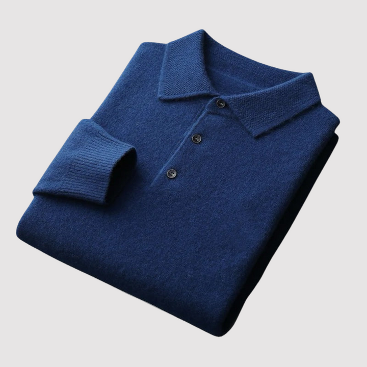 Ancien | Old Money Merino Wool Polo Collar Sweater afbeelding 9