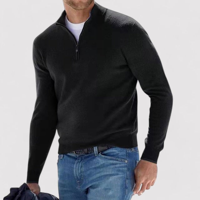 Ancien | Cashmere Men's Half Zip Sweater afbeelding 3