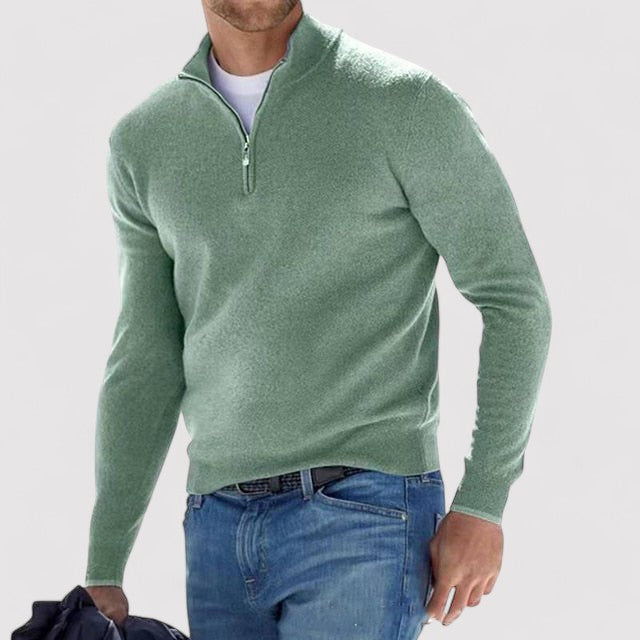 Ancien | Cashmere Men's Half Zip Sweater afbeelding 6