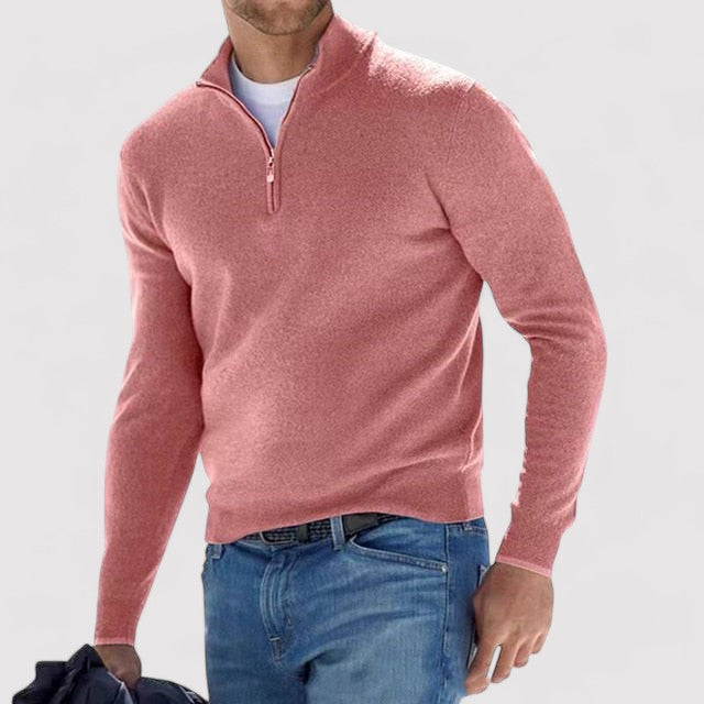 Ancien | Cashmere Men's Half Zip Sweater afbeelding 7