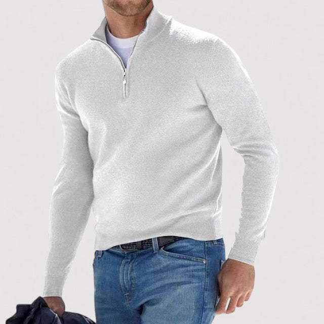 Ancien | Cashmere Men's Half Zip Sweater afbeelding 8