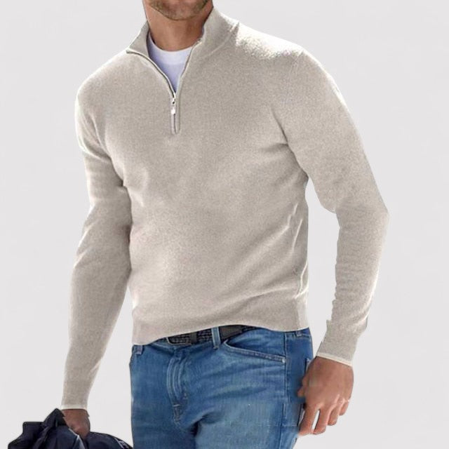 Ancien | Cashmere Men's Half Zip Sweater afbeelding 2