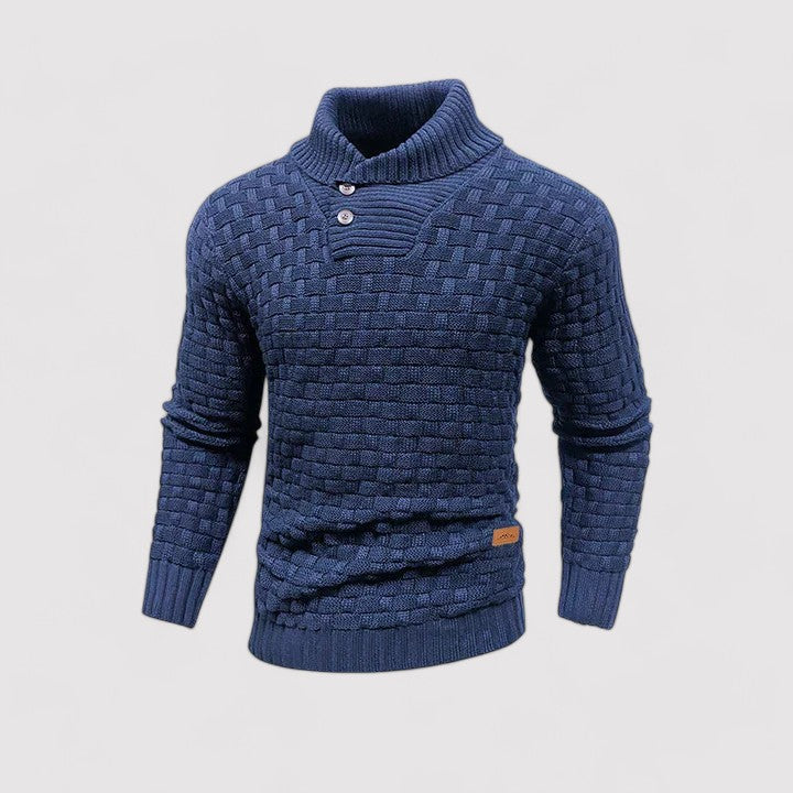 Ancien | Buttoned Mid-Collar Warm Winter Sweater for Men afbeelding 4