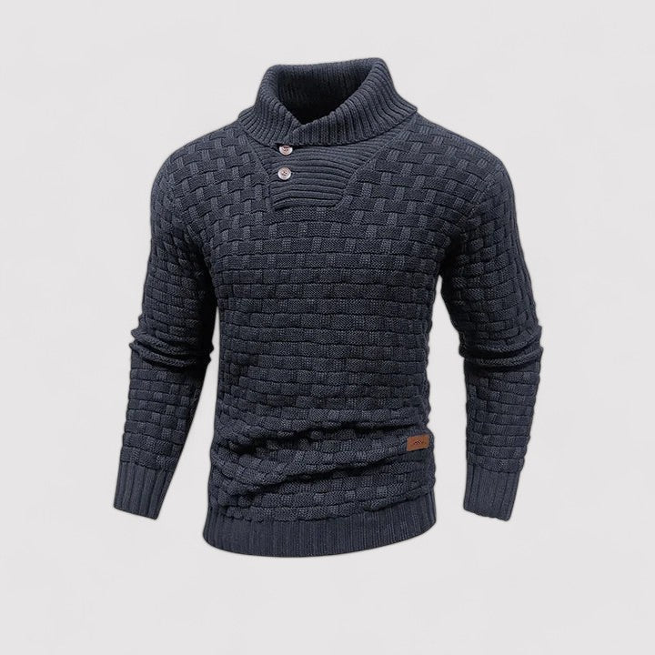Ancien | Buttoned Mid-Collar Warm Winter Sweater for Men afbeelding 7