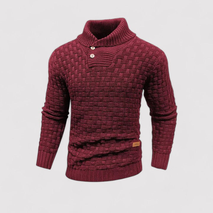 Ancien | Buttoned Mid-Collar Warm Winter Sweater for Men afbeelding 6