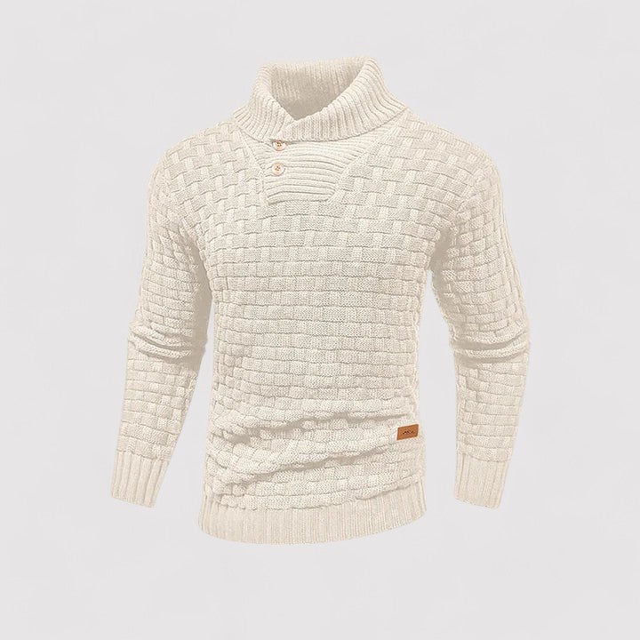 Ancien | Buttoned Mid-Collar Warm Winter Sweater for Men afbeelding 5