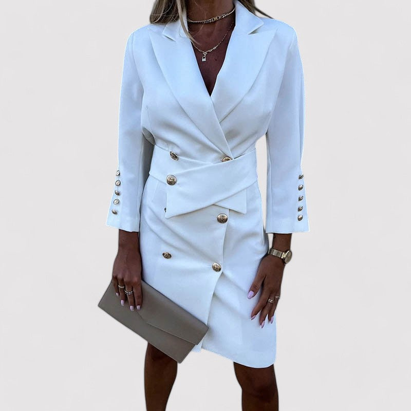 Ancien | Trendy Blazer Dress with Double Buttons afbeelding 2