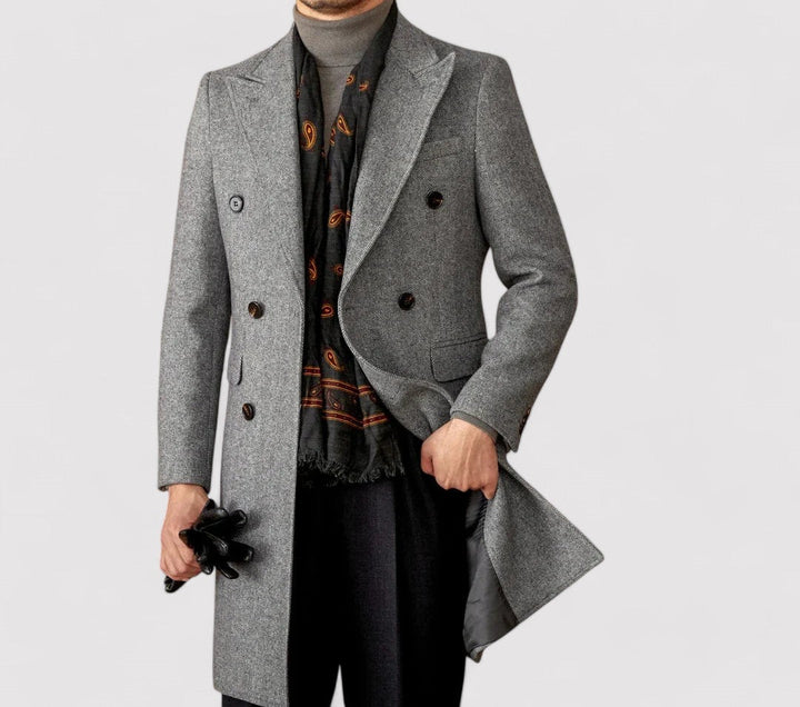 Ancien | Men's Wool Winter Coat with Double-Breasted Collar afbeelding 4