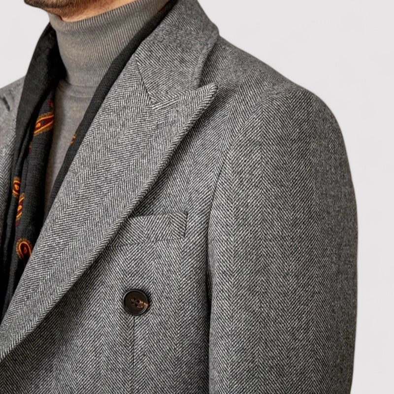Ancien | Men's Wool Winter Coat with Double-Breasted Collar afbeelding 9