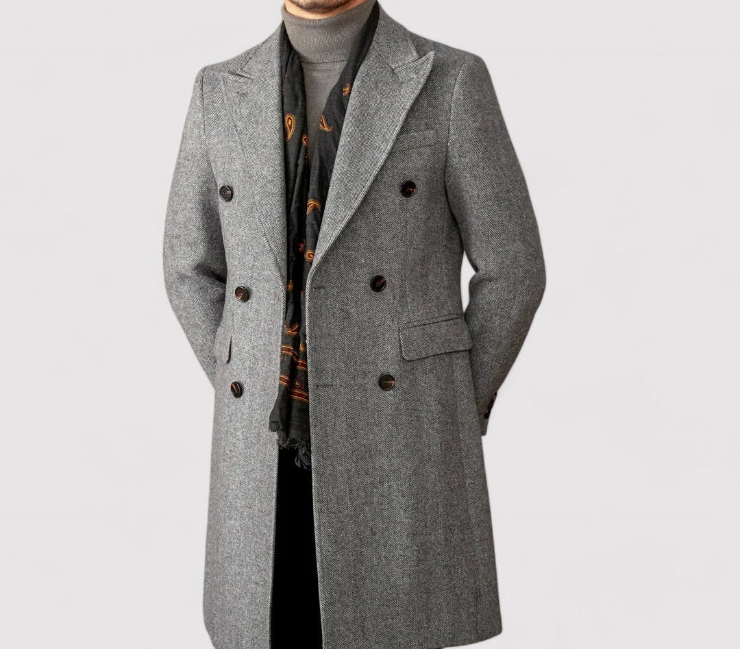 Ancien | Men's Wool Winter Coat with Double-Breasted Collar afbeelding 1
