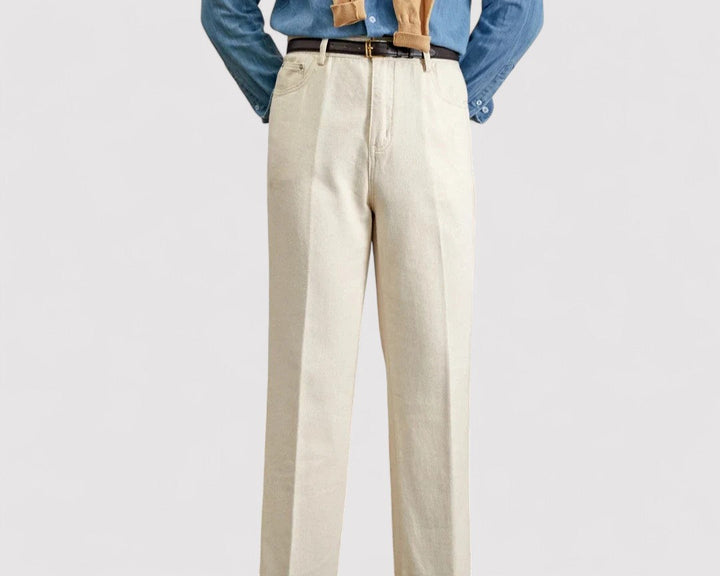Ancien | Men's British Pure Cotton Old Money Trousers afbeelding 4