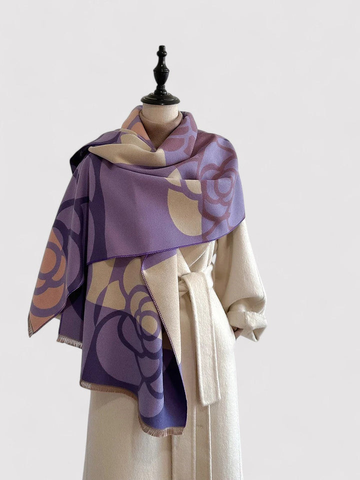Ancien | Women's Floral Double-sided Cashmere Pashmina Scarf afbeelding 5