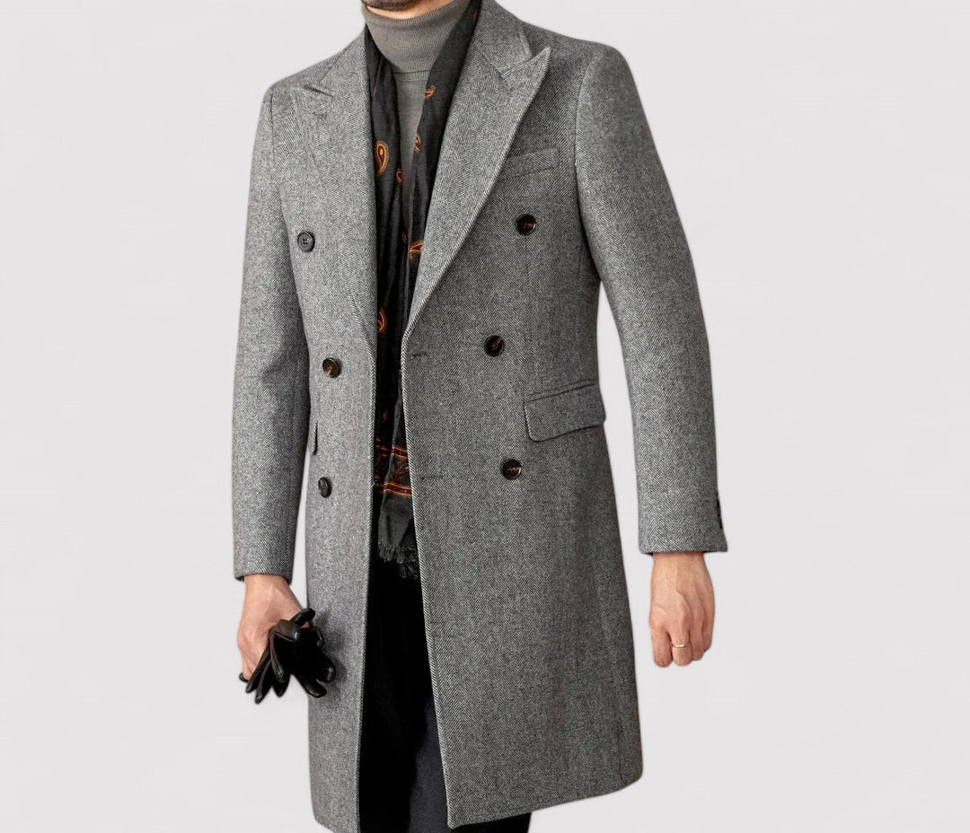 Ancien | Men's Wool Winter Coat with Double-Breasted Collar afbeelding 2