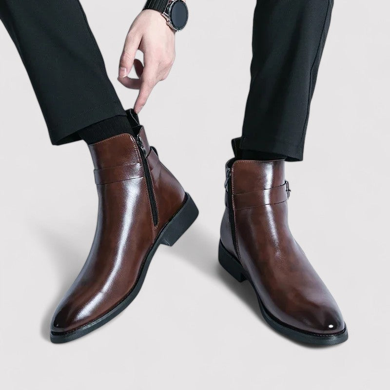 Ancien | Sergio Men's Genuine Leather Chelsea Boots afbeelding 4