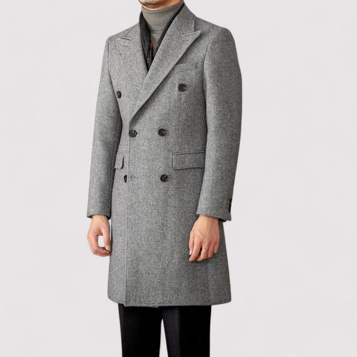 Ancien | Men's Wool Winter Coat with Double-Breasted Collar afbeelding 6