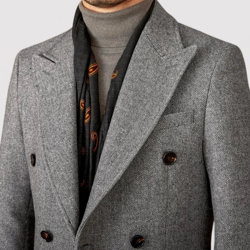 Ancien | Men's Wool Winter Coat with Double-Breasted Collar afbeelding 7