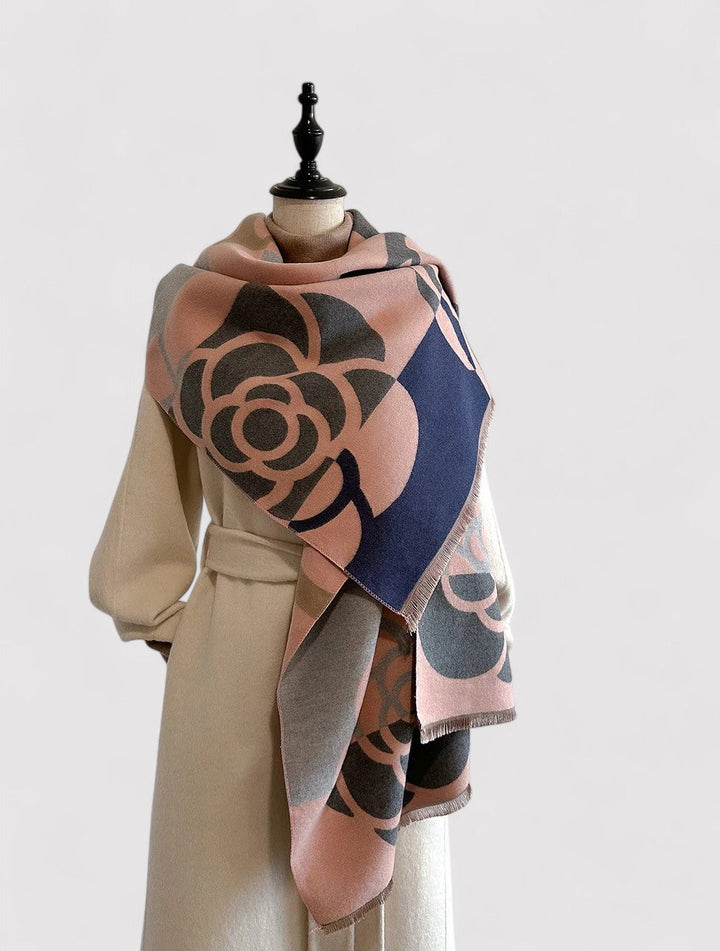 Ancien | Women's Floral Double-sided Cashmere Pashmina Scarf afbeelding 2