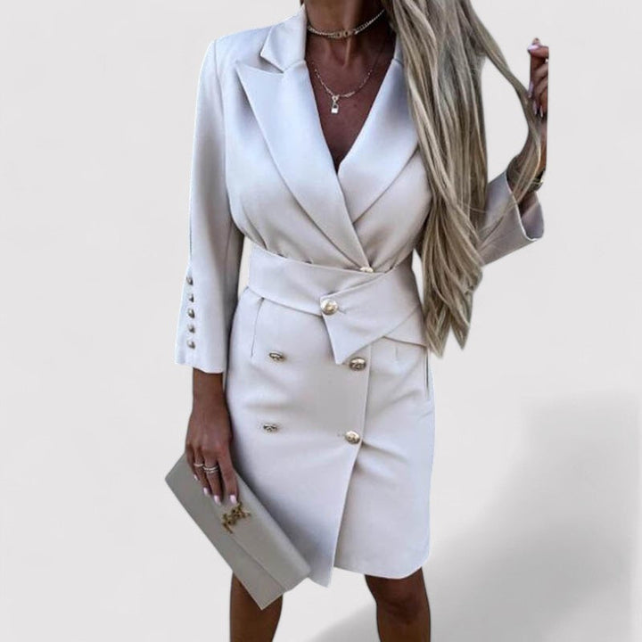 Ancien | Trendy Blazer Dress with Double Buttons afbeelding 5